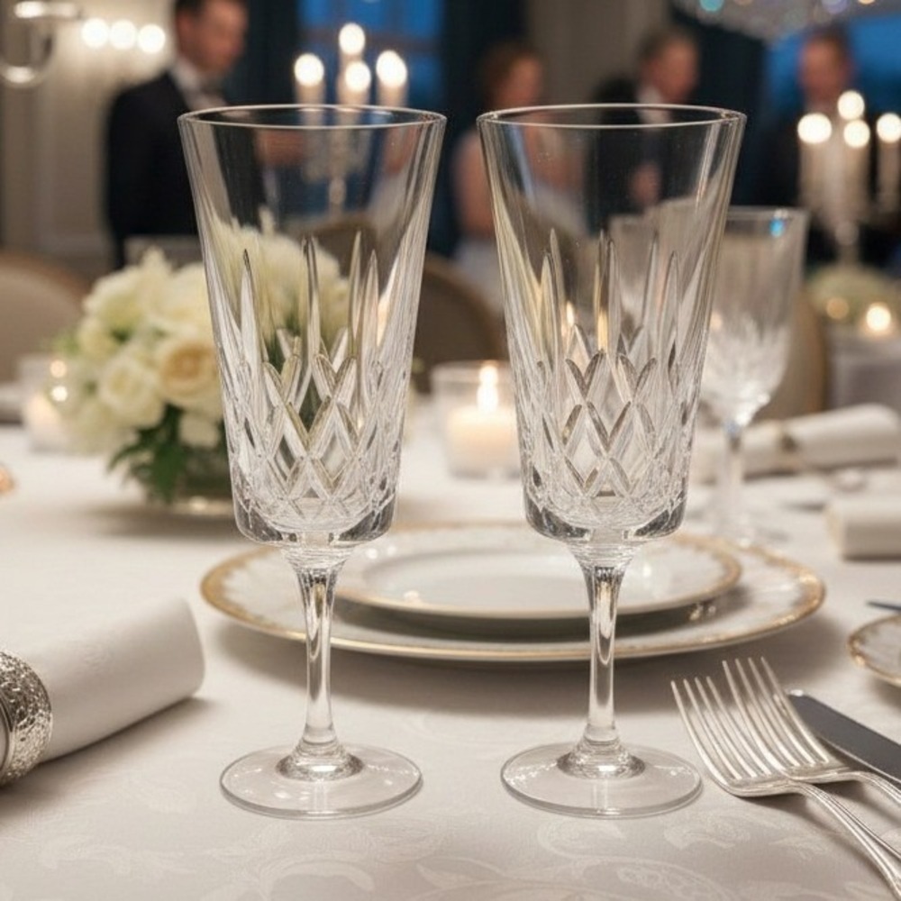 Noritake Crystal D'orsay Iced Tea Goblets, Set of 2, Vintage Drinkware, Stemware